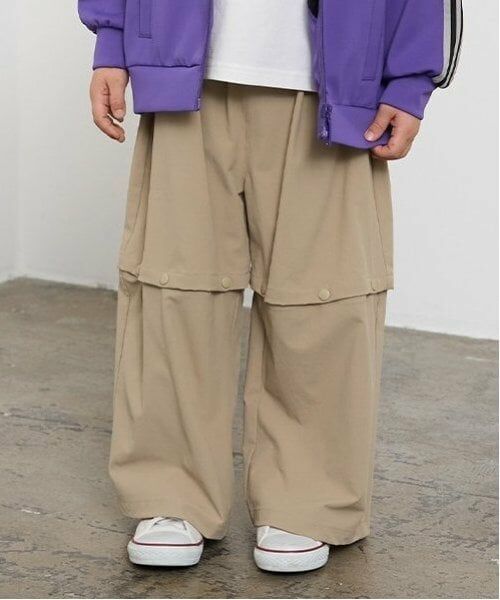 b・ROOM / ビールーム その他パンツ | 【丈を変えられる2way】ストレッチイージーパンツ（ベージュ）