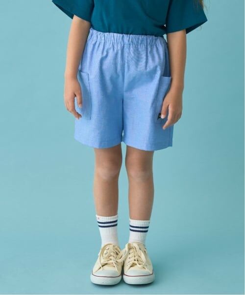 b・ROOM / ビールーム ショート・ハーフ・半端丈パンツ | 【セットアップ可能】サイドポケットアソート4分丈パンツ（ブルー）