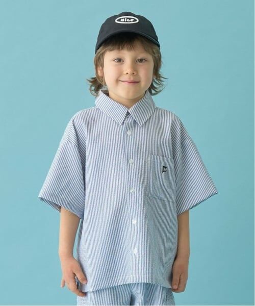 b・ROOM / ビールーム シャツ・ブラウス | 【セットアップ可能】ビッグシルエットアソート半袖シャツ（紺）