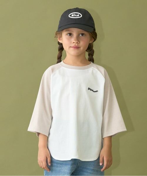 b・ROOM / ビールーム Tシャツ | 【カイテキ天竺】ビッグシルエット7分袖ラグランTシャツ（薄ベージュ）