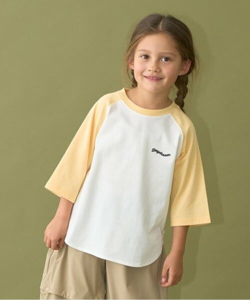 b・ROOM / ビールーム Tシャツ | 【カイテキ天竺】ビッグシルエット7分袖ラグランTシャツ（カラシ）