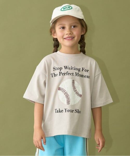 b・ROOM / ビールーム Tシャツ | 【カイテキ天竺】アソートスポーツプリントTシャツ（薄ベージュ）