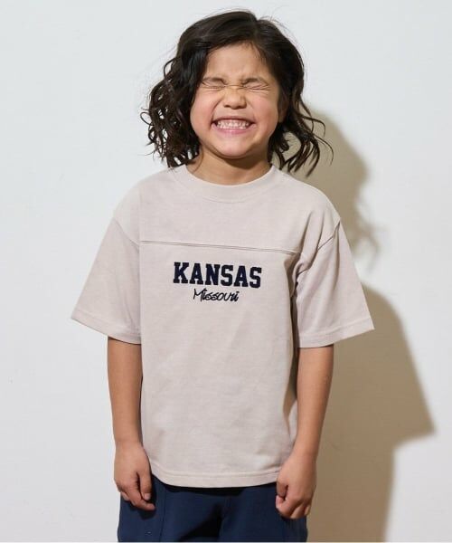 b・ROOM / ビールーム Tシャツ | 【どちらが前でもOK!】【カイテキ天竺】ロゴTシャツ（薄ベージュ）