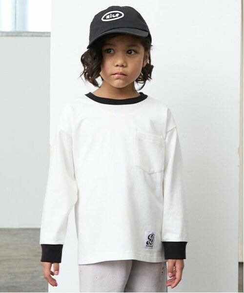 b・ROOM / ビールーム Tシャツ | 【カイテキ天竺】バイカラーポケットTシャツ（オフ ホワイト）