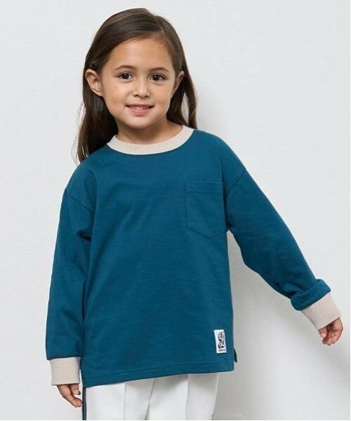 b・ROOM / ビールーム Tシャツ | 【カイテキ天竺】バイカラーポケットTシャツ（ディープ グリーン）