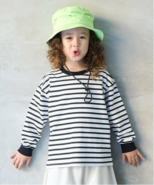 b・ROOM / ビールーム Tシャツ | 【カイテキ天竺】ボーダー長袖Tシャツ（黒）