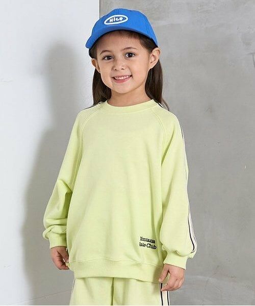 b・ROOM / ビールーム スウェット | ラインラグランスウェット(レモン イエロー)