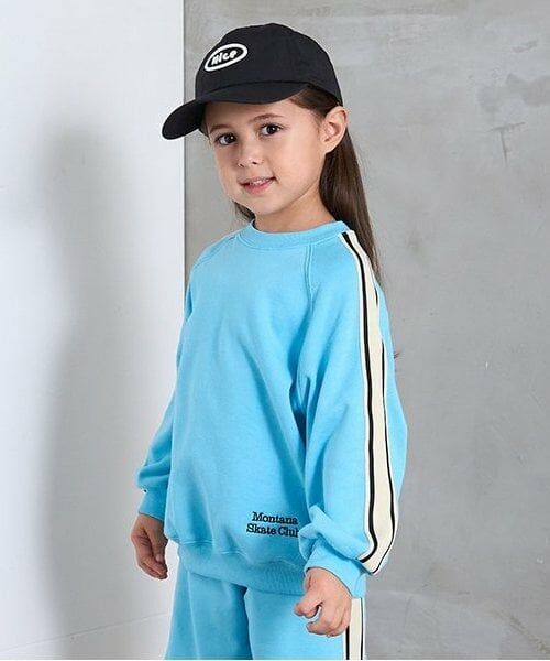 b・ROOM / ビールーム スウェット | ラインラグランスウェット(ターコ)