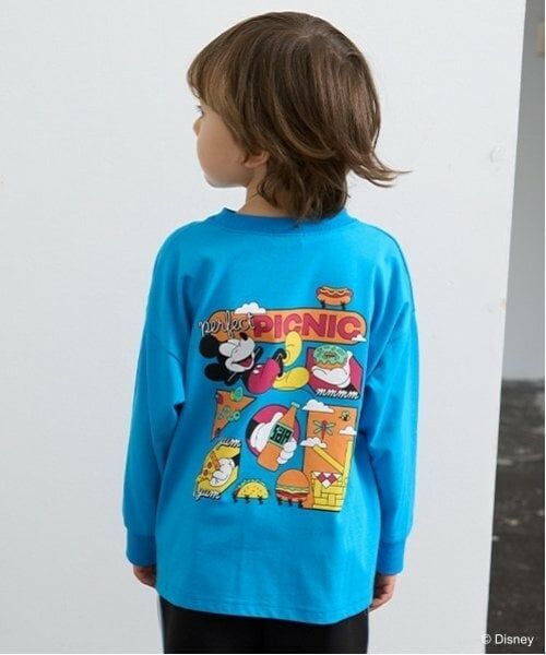 b・ROOM / ビールーム Tシャツ | 【Disney】【カイテキ天竺】ミッキーマウス/ピクニックTシャツ（ターコ）