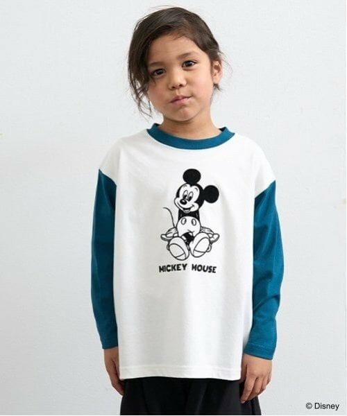 b・ROOM / ビールーム Tシャツ | 【Disney】【カイテキ天竺】ミッキーマウス/スケボーTシャツ（ディープ グリーン）