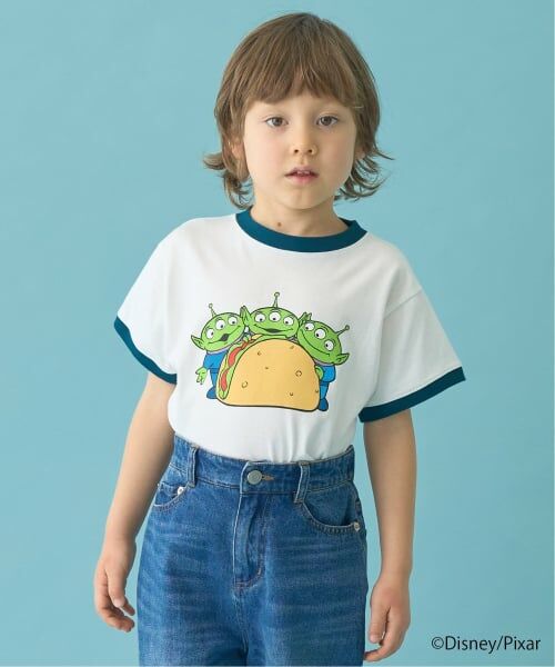 b・ROOM / ビールーム Tシャツ | 【PIXAR】【カイテキ天竺】エイリアン/フードアソートTシャツ(ディープグリーン)