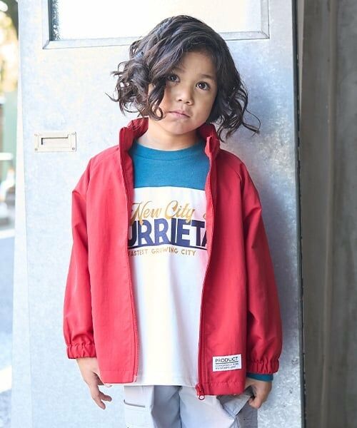 b・ROOM / ビールーム ブルゾン | 【撥水加工】収納袋付きマウンテンパーカ（赤）