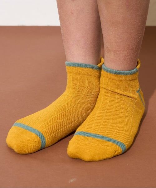 b・ROOM / ビールーム ソックス | バイカラーアンクルソックス（カラシ）