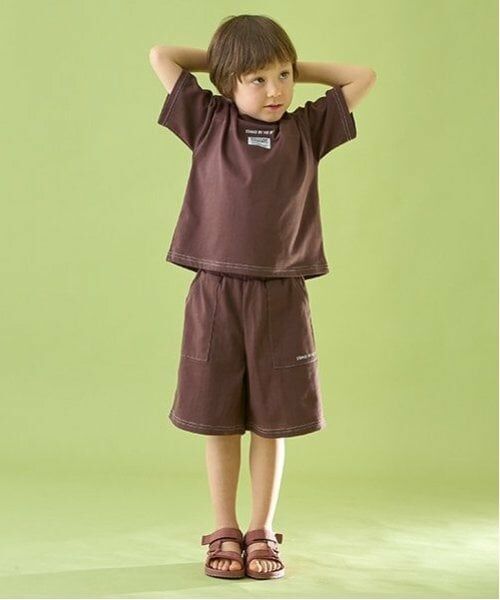 b・ROOM / ビールーム ショート・ハーフ・半端丈パンツ | 【セットアップ可能】【カイテキ天竺】配色ステッチ5分丈パンツ | 詳細11