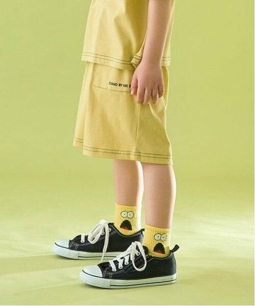 b・ROOM / ビールーム ショート・ハーフ・半端丈パンツ | 【セットアップ可能】【カイテキ天竺】配色ステッチ5分丈パンツ（オリーブ）