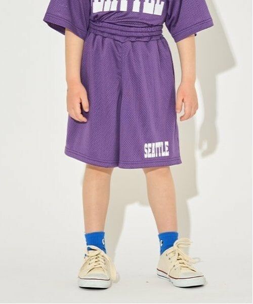 b・ROOM / ビールーム ショート・ハーフ・半端丈パンツ | 【セットアップ可能】メッシュハーフパンツ（パープル）