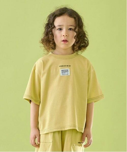 b・ROOM / ビールーム Tシャツ | 【セットアップ可能】【カイテキ天竺】配色ステッチTシャツ（オリーブ）