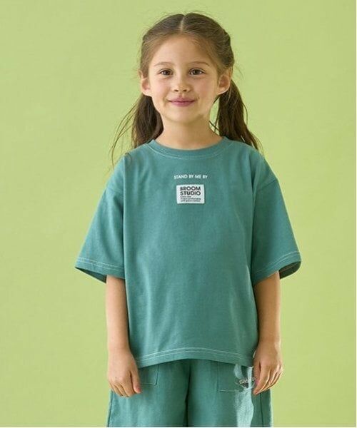 b・ROOM / ビールーム Tシャツ | 【セットアップ可能】【カイテキ天竺】配色ステッチTシャツ（モスグリーン）