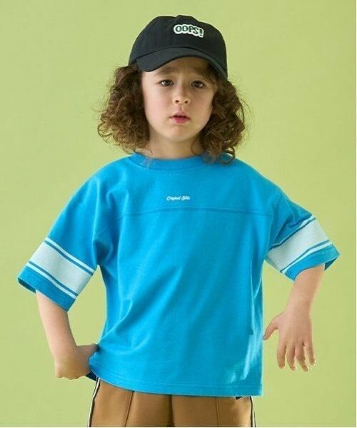 b・ROOM / ビールーム Tシャツ | 【前後どちらでもOK!】【カイテキ天竺】ラインプリントTシャツ（ディープ ブルー）