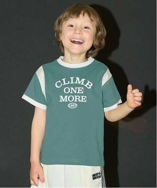 b・ROOM / ビールーム Tシャツ | 【カイテキ天竺】バイカラープリントTシャツ（モス グリーン）