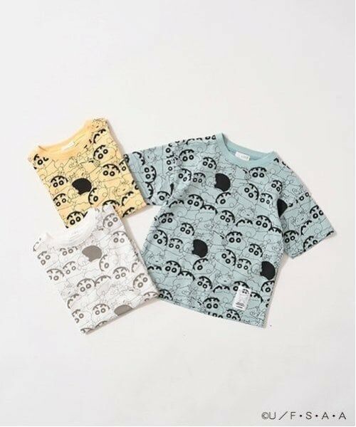 b・ROOM / ビールーム Tシャツ | 【クレヨンしんちゃん】【カイテキ天竺】総柄プリントTシャツ | 詳細1