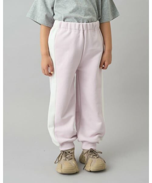 b・ROOM / ビールーム その他パンツ | 【デイリースタンダードウェアシリーズ】【吸水速乾】ゆったりシルエットのサイドラインスウェットパンツ(ライト ピンク)