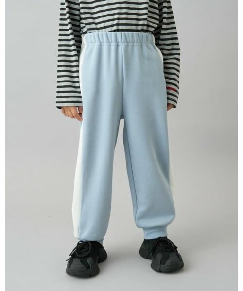 b・ROOM / ビールーム その他パンツ | 【デイリースタンダードウェアシリーズ】【吸水速乾】ゆったりシルエットのサイドラインスウェットパンツ(ブルー グレー)