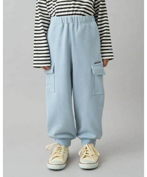 b・ROOM / ビールーム その他パンツ | 【デイリースタンダードウェアシリーズ】【吸水速乾】ゆったりシルエットのカーゴスウェットパンツ(ブルー グレー)