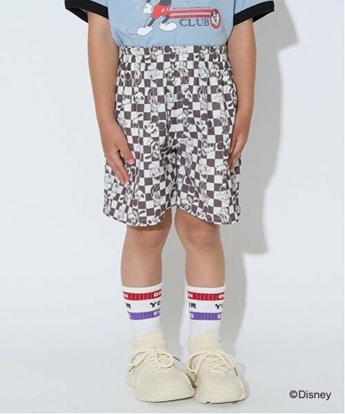 b・ROOM / ビールーム ショート・ハーフ・半端丈パンツ | 【Disney】【セットアップ可】総柄パンツ（シナモン）