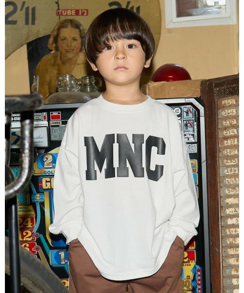 b・ROOM / ビールーム Tシャツ | 【MNCM】【カイテキ天竺】ロゴプリントビッグTシャツ（オフ ホワイト）