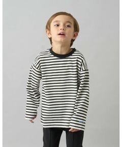 b・ROOM / ビールーム Tシャツ | 【デイリースタンダードウェアシリーズ】ゆるっとオーバーサイズのボーダー長袖Tシャツ