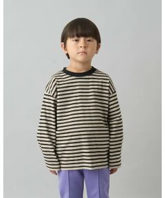 b・ROOM / ビールーム Tシャツ | 【デイリースタンダードウェアシリーズ】ゆるっとオーバーサイズのボーダー長袖Tシャツ