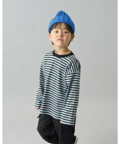 b・ROOM / ビールーム Tシャツ | 【デイリースタンダードウェアシリーズ】ゆるっとオーバーサイズのボーダー長袖Tシャツ