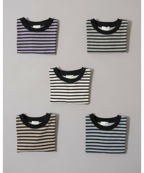 b・ROOM / ビールーム Tシャツ | 【デイリースタンダードウェアシリーズ】ゆるっとオーバーサイズのボーダー長袖Tシャツ | 詳細18