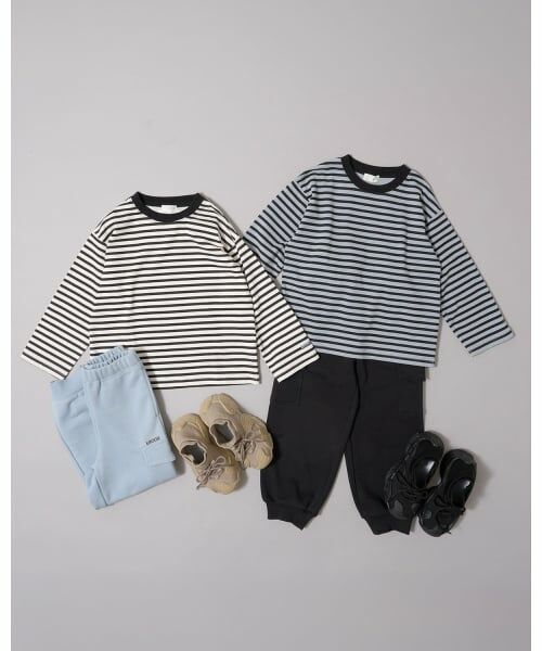 b・ROOM / ビールーム Tシャツ | 【デイリースタンダードウェアシリーズ】ゆるっとオーバーサイズのボーダー長袖Tシャツ | 詳細22