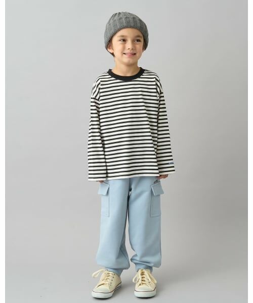 b・ROOM / ビールーム Tシャツ | 【デイリースタンダードウェアシリーズ】ゆるっとオーバーサイズのボーダー長袖Tシャツ | 詳細23