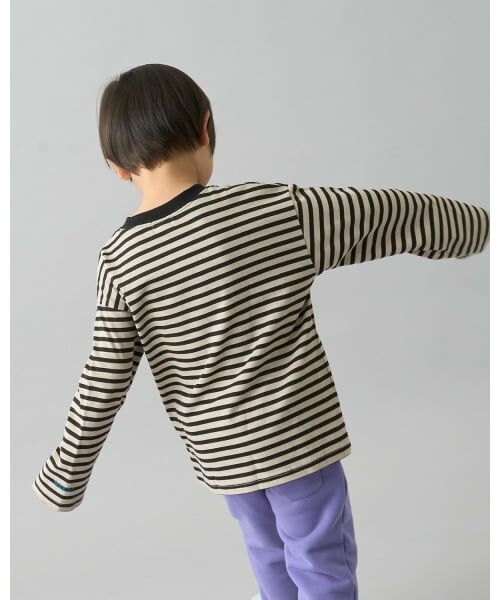 b・ROOM / ビールーム Tシャツ | 【デイリースタンダードウェアシリーズ】ゆるっとオーバーサイズのボーダー長袖Tシャツ | 詳細28