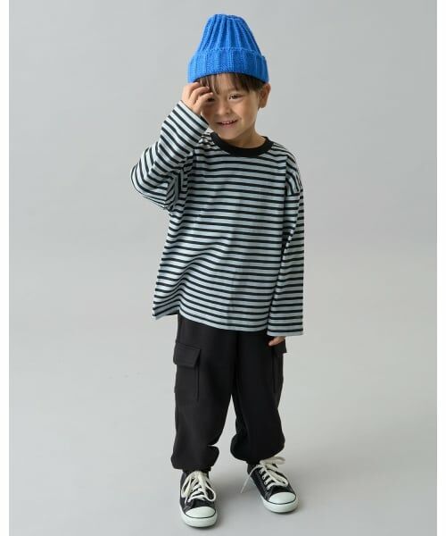 b・ROOM / ビールーム Tシャツ | 【デイリースタンダードウェアシリーズ】ゆるっとオーバーサイズのボーダー長袖Tシャツ | 詳細30