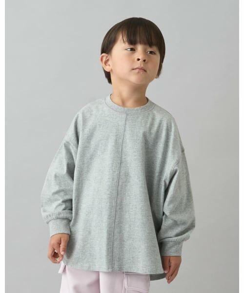 b・ROOM / ビールーム Tシャツ | 【デイリースタンダードウェアシリーズ】ゆるっとオーバーサイズのシンプル長袖Tシャツ（トップ グレー）