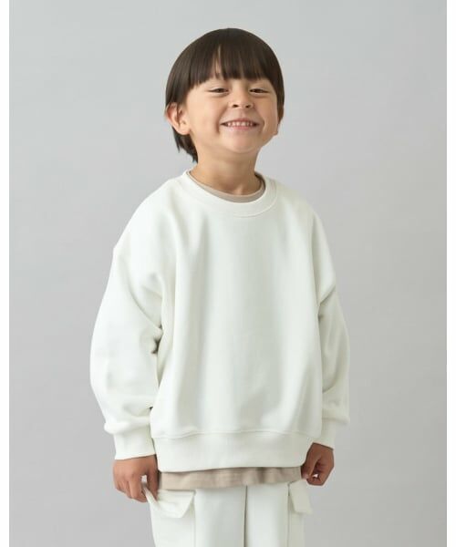 b・ROOM / ビールーム スウェット | 【デイリースタンダードウェアシリーズ】【吸水速乾】ぷくっとオーバーサイズのスウェット（オフ ホワイト）