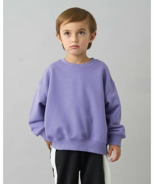 b・ROOM / ビールーム スウェット | 【デイリースタンダードウェアシリーズ】【吸水速乾】ぷくっとオーバーサイズのスウェット（パープル）