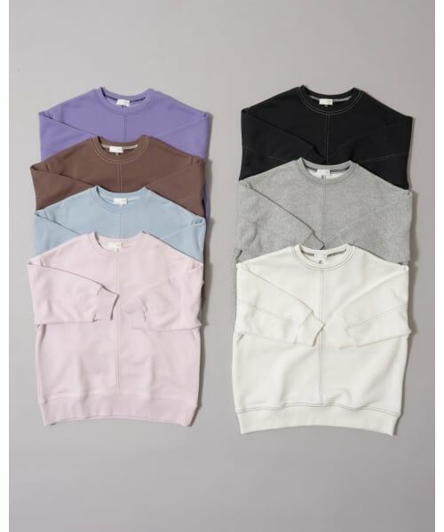 b・ROOM / ビールーム スウェット | 【デイリースタンダードウェアシリーズ】【吸水速乾】ぷくっとオーバーサイズの配色ステッチスウェット | 詳細15