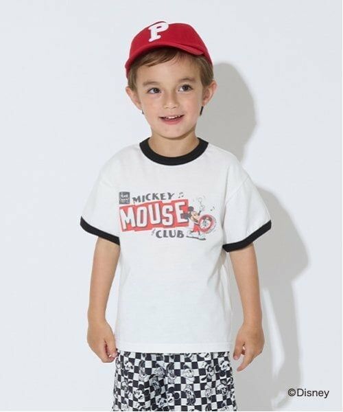 b・ROOM / ビールーム Tシャツ | 【Disney】【カイテキ天竺】アソートプリントリンガーTシャツ（オフホワイト）