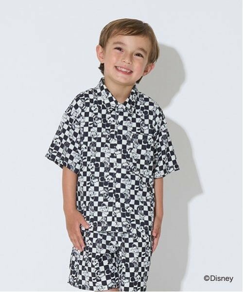 b・ROOM / ビールーム シャツ・ブラウス | 【Disney】【セットアップ可】総柄シャツ（黒）