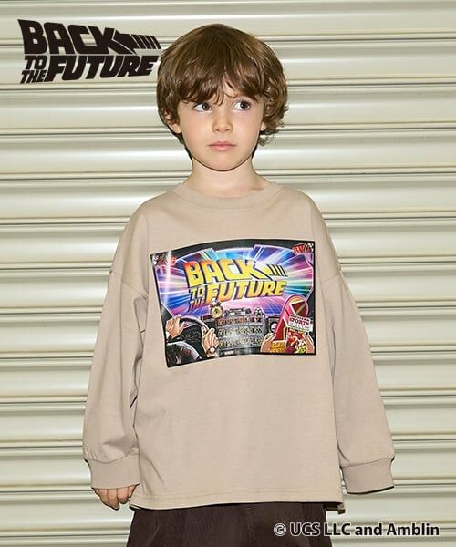 b・ROOM / ビールーム Tシャツ | 【BACK TO THE FUTURE 40TH】【MNCM】【カイテキ天竺】ビッグシルエットアソートプリントTシャツ（薄ベージュ）