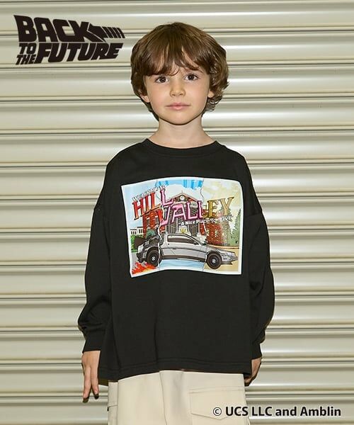 b・ROOM / ビールーム Tシャツ | 【BACK TO THE FUTURE 40TH】【MNCM】【カイテキ天竺】ビッグシルエットアソートプリントTシャツ（黒）