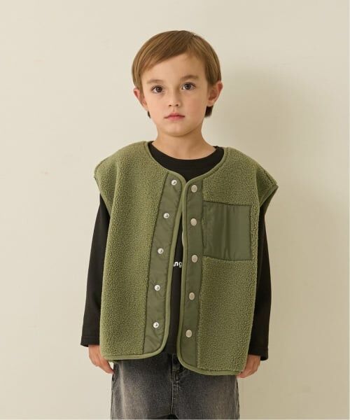 b・ROOM / ビールーム ダウンジャケット・ベスト | 【組み合わせ自由シリーズ】ボアベスト（カーキ）