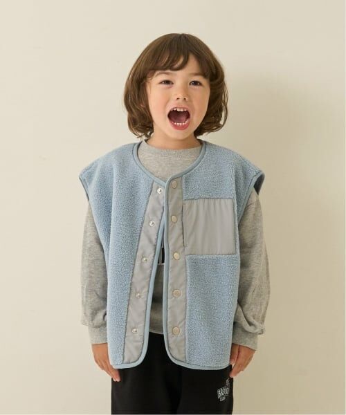 b・ROOM / ビールーム ダウンジャケット・ベスト | 【組み合わせ自由シリーズ】ボアベスト（ブルー グレー）