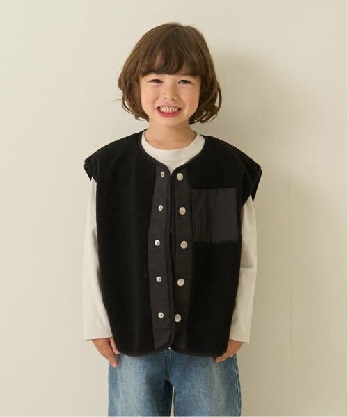 b・ROOM / ビールーム ダウンジャケット・ベスト | 【組み合わせ自由シリーズ】ボアベスト（黒）