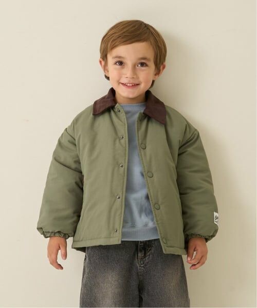 b・ROOM / ビールーム ブルゾン | 【組み合わせ自由シリーズ】コーデュロイ衿パフジャケット（カーキ）